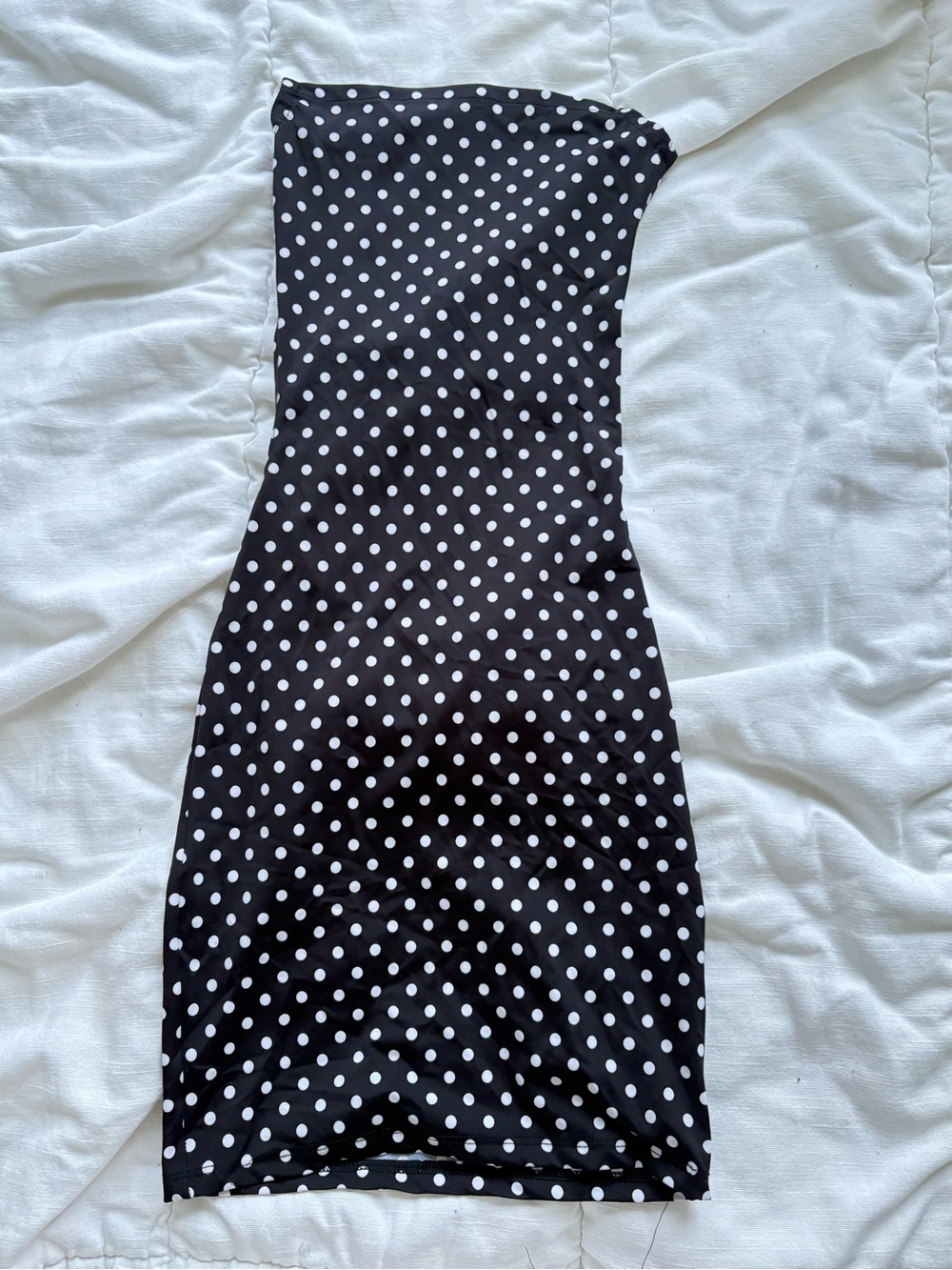 Louis Vuitton Black Strapless Polka Dot Dress